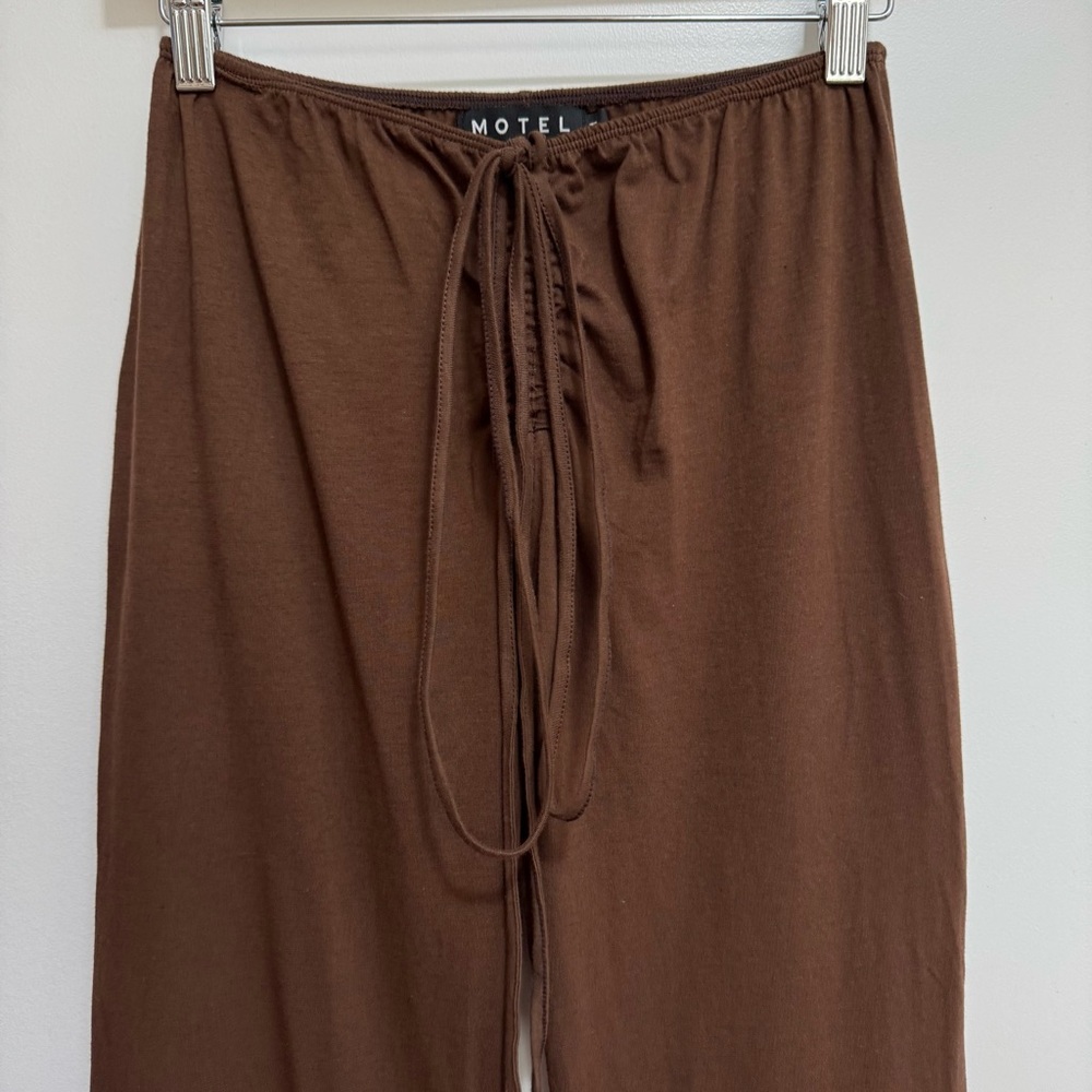 Motel Rocks Low Rise Tie Ruched Bootcut Pants - Picture 3 of 13